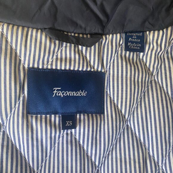 Faconnable women's XS dark blue zip up collared sleeveless puffer vest tops - Picture 8 of 10